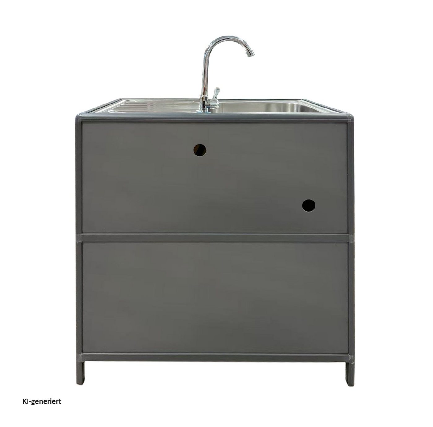 HTI-Living Küchenspüle Spüle mit Abtropfläche und Unterschrank, 83/43 cm, (1 Stück, 1 St., 1 Outdoorspüle), für Garten und Camping mit Edelstahl-Armatur Bild 3