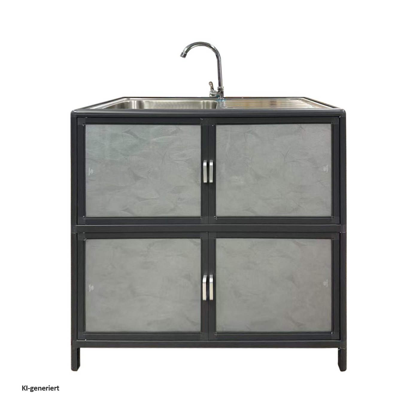HTI-Living Küchenspüle Spüle mit Abtropfläche und Unterschrank, 83/43 cm, (1 Stück, 1 St., 1 Outdoorspüle), für Garten und Camping mit Edelstahl-Armatur Bild 4