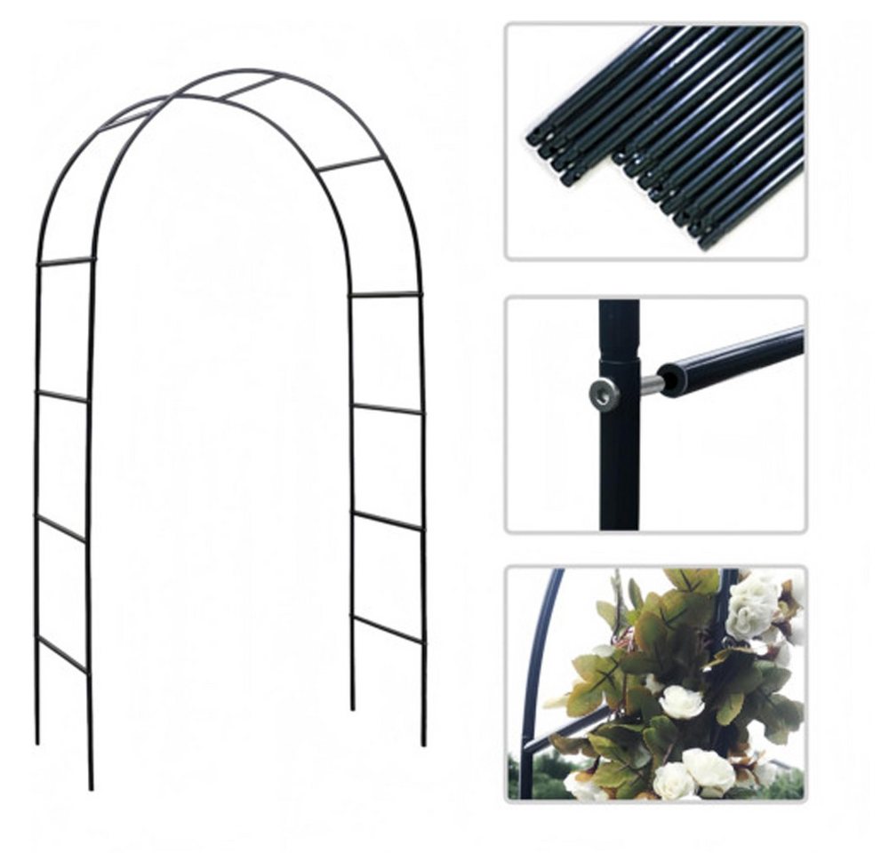 wohnTRAUM24 Spalier Rosenbogen Gartenbogen Torbogen Rankhilfe aus Metall, Torbogen Rankhilfe für Hochzeitsfeier, Hof, Rasen Bild 4