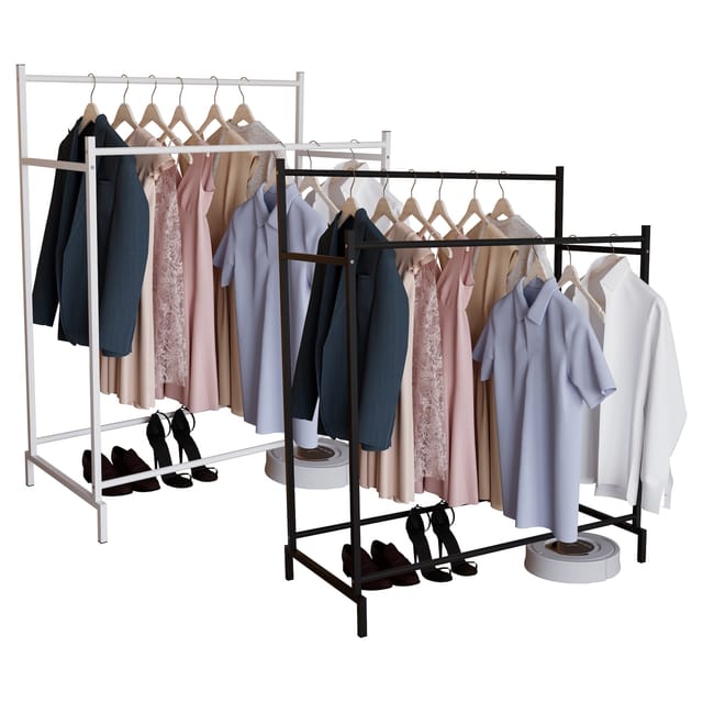 VCM Metall Kleiderschrank offener Schrank begehbarer Kleiderständer Maße ca. H. 136 x B. 103 x T. 52 cm- Labol L