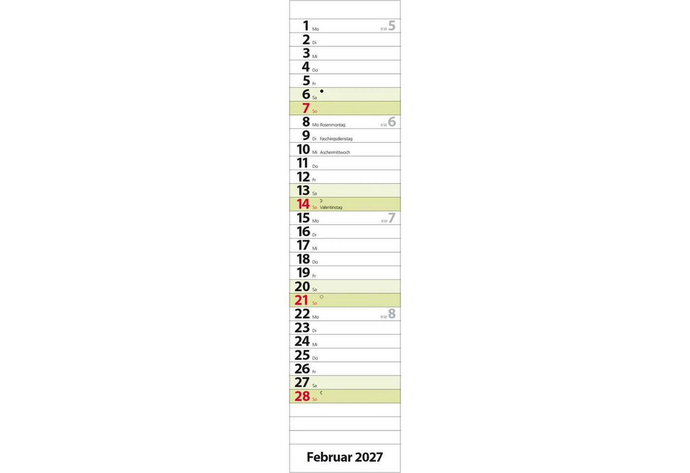 Korsch Verlag Wandkalender Streifenplaner Compact Grün 2027 Bild 3