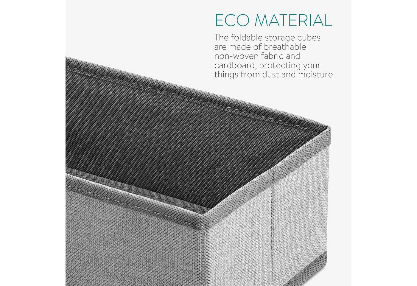 Navaris Sortimentskasten Navaris Aufbewahrungsboxen 6er-Set, faltbar, 14/28 cm, Grau Bild 2