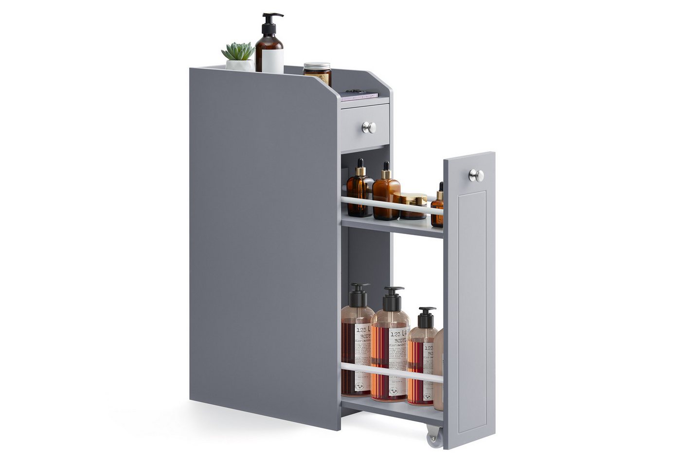 VASAGLE Badkommode Badezimmerschrank Badschrank mit Schubladen, klein, schmal, für Toilettenpapier, stehend, kleiner Schrank Bild 4