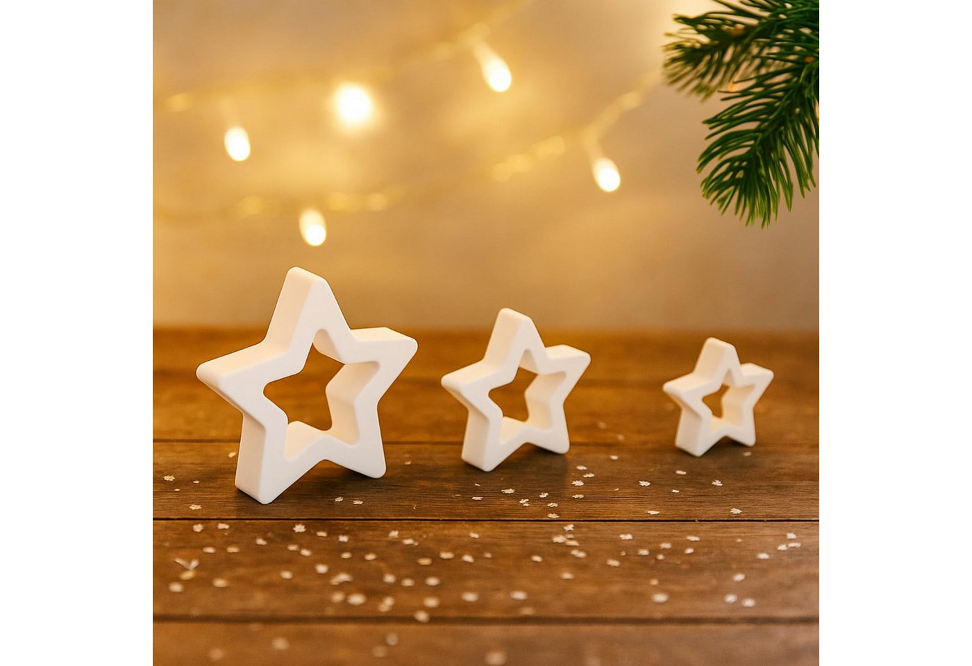 FOUORTUNATE-BEE Silikonform 3 Stück Gießform Sterne Silikonform Stern Gipsformen Zum Gießen, (Gießformen Silikon Silikonformen Stern Giessform Silikon), Silikonformen Gießformen Weihnachten Deko