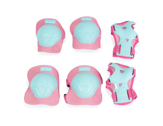 Byox Schutzausrüstung H110 Protektoren Ellenbogen- Handgelenk- und Knieschützer rosa