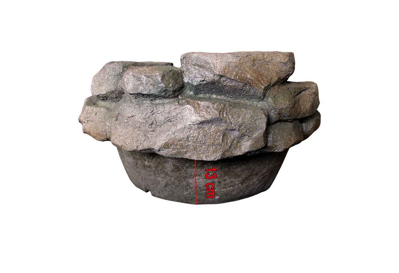 Arnusa Wasserfall Teichdekoration Wasserspiel für Teich Steinoptik mit LED Brunnen, 48 cm Breite, Springbrunnen Kaskade einfach am Teichrand integrieren Bild 3