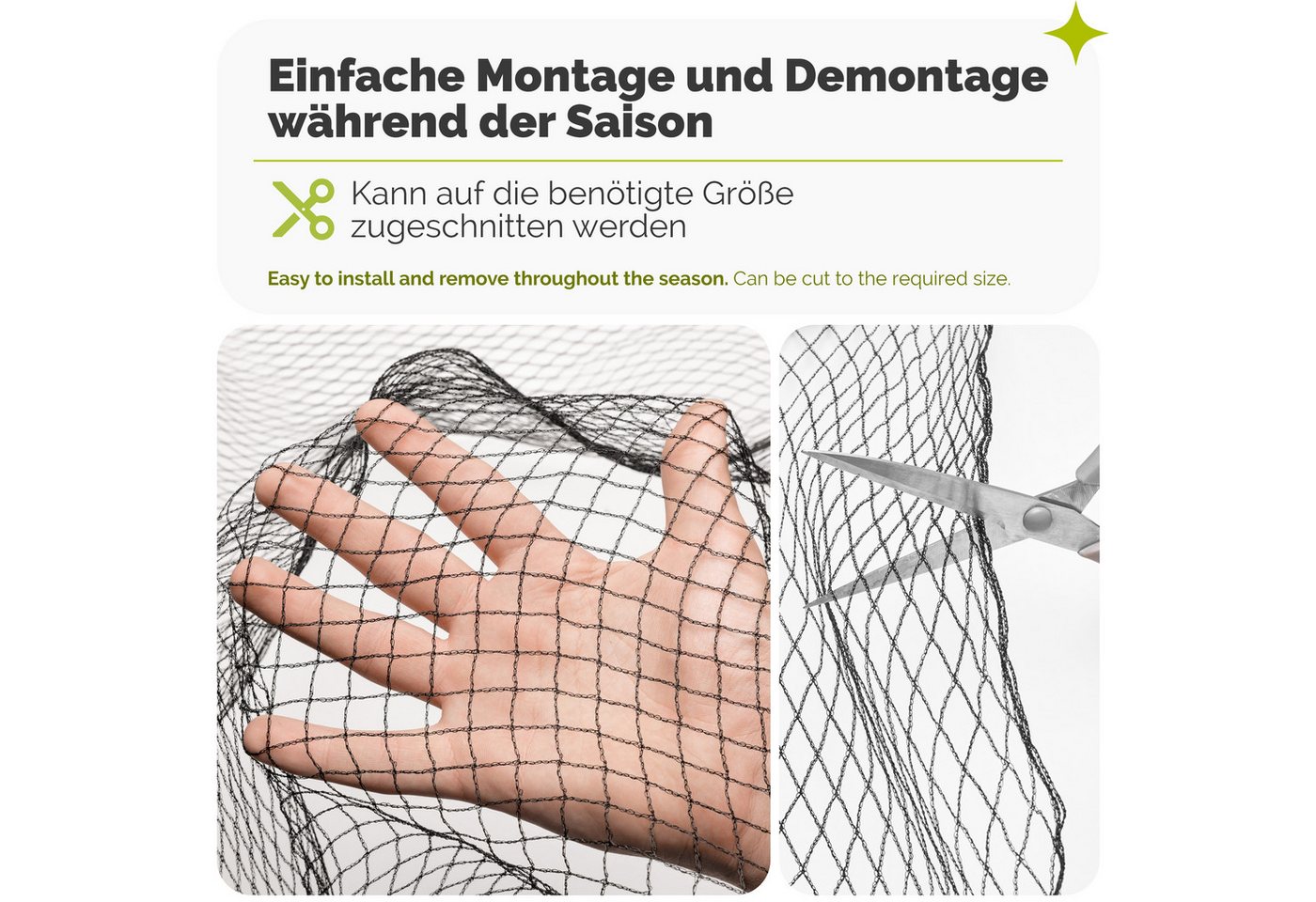 Garronda Schutznetz Vogelschutznetz HDPE feinmaschig 13 × 13 mm UV-beständig GD-0195, BxL: 2x3 m, (1-St), UV-beständig, feinmaschiger Schutz für Beeren und Gemüse Bild 2