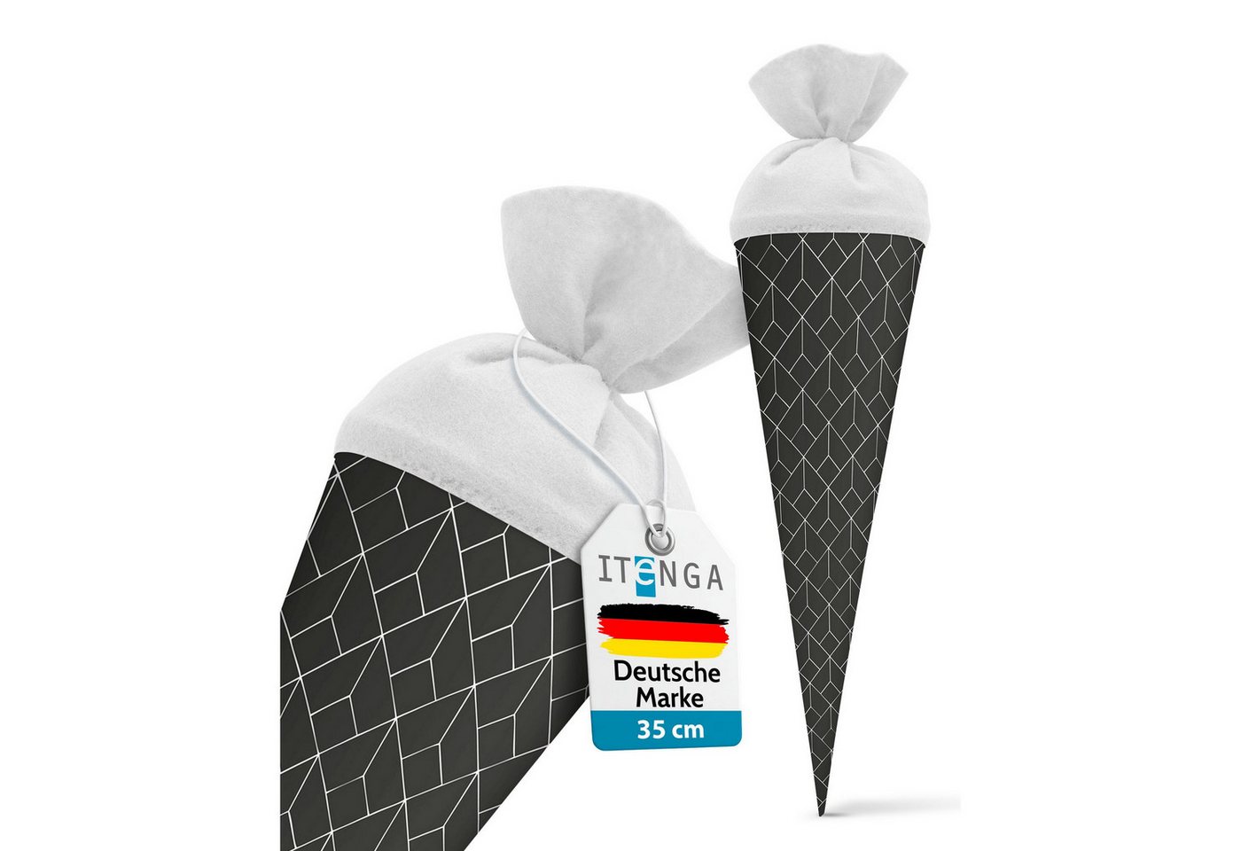 itenga Schultüte itenga Geschwister Schultüte 35cm "Muster abstrakt" schwarz weiß Bild 5