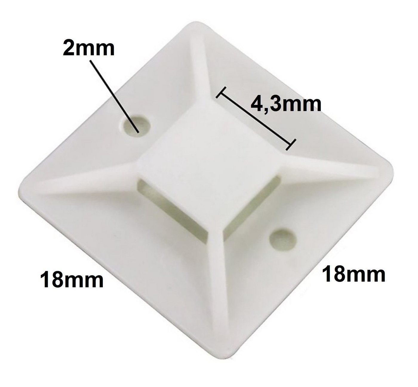 BAYLI Isolierband 30er Set Klebesockel für Kabelbinder Weiß 18 x 18 mm - 30 Stück Befes