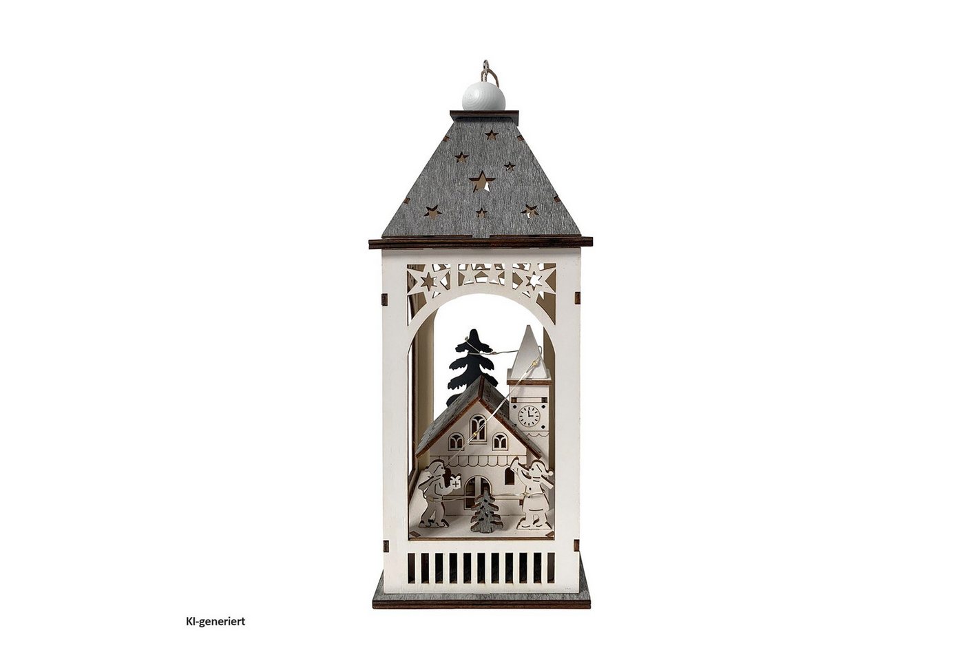 HTI-Living LED Laterne LED Weihnachtslaterne mit Kirche, Ein-/Ausschalter, LED, Warmweiß, Leuchtdeko batteriebetrieben