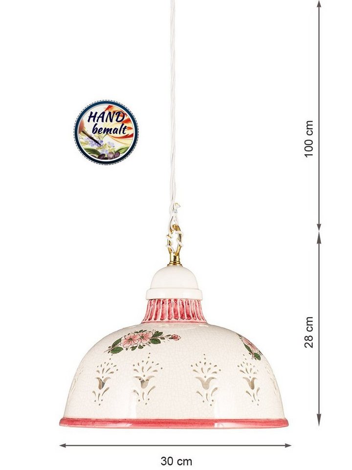 Helios Leuchten Pendelleuchte Küchenlampe Keramik, Keramiklampe, Deckenlampe, Hängelampe, für Küche Esstisch Landhaus, handgefertigt handbemalt Bild 4