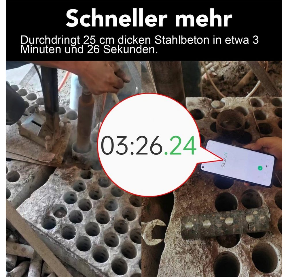 Feel2Home Bohrkrone Diamantbohrkrone Nass Trocken Kernbohrer Trockenbohrkrone Ø 26-244mm, Ø 26 mm, Stück, Bohrkrone, Diamantbohrkrone