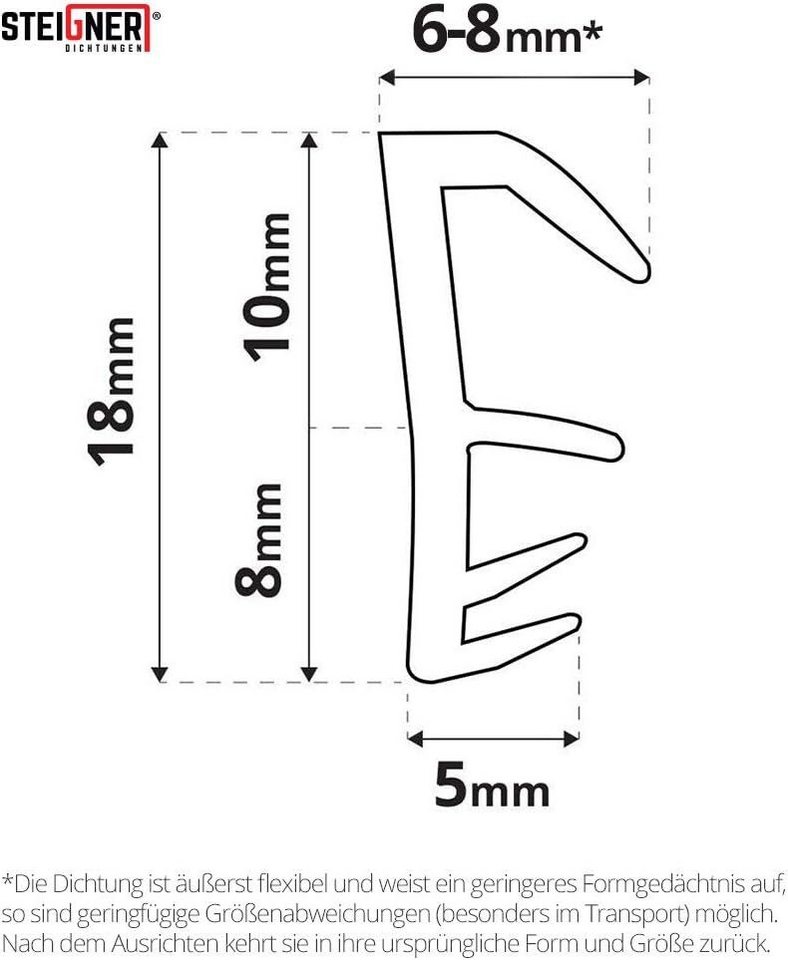 STEIGNER Dichtungsband SFD14 Fensterdichtung, Premium Flügelfalzdichtung TPE Gummidichtung Türdichtung Bild 4