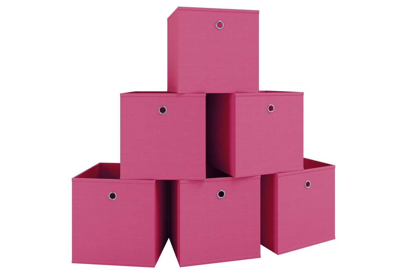 VCM 6er Set Faltbox Klappbox Stoff Kiste Faltschachtel Maße ca. H. 28 x B. 27 x T. 27 cm Regalbox - Boxas