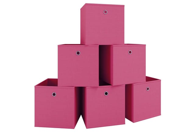 VCM 6er Set Faltbox Klappbox Stoff Kiste Faltschachtel Maße ca. H. 28 x B. 27 x T. 27 cm Regalbox - Boxas