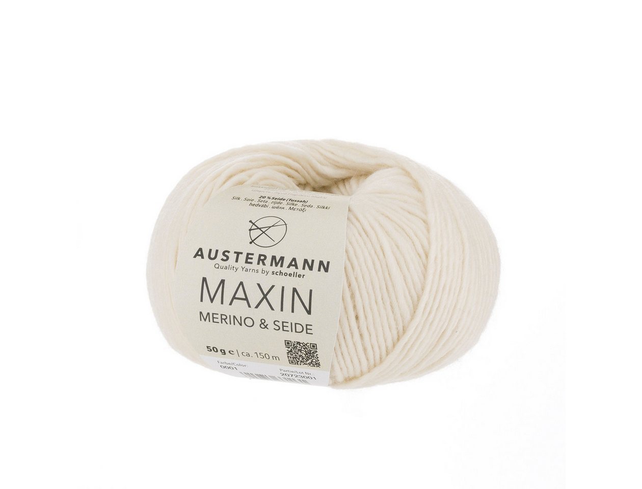 Austermann Maxin Merino & Seide Häkelwolle, 150 m, weicher luxeriöser Griff Bild 2