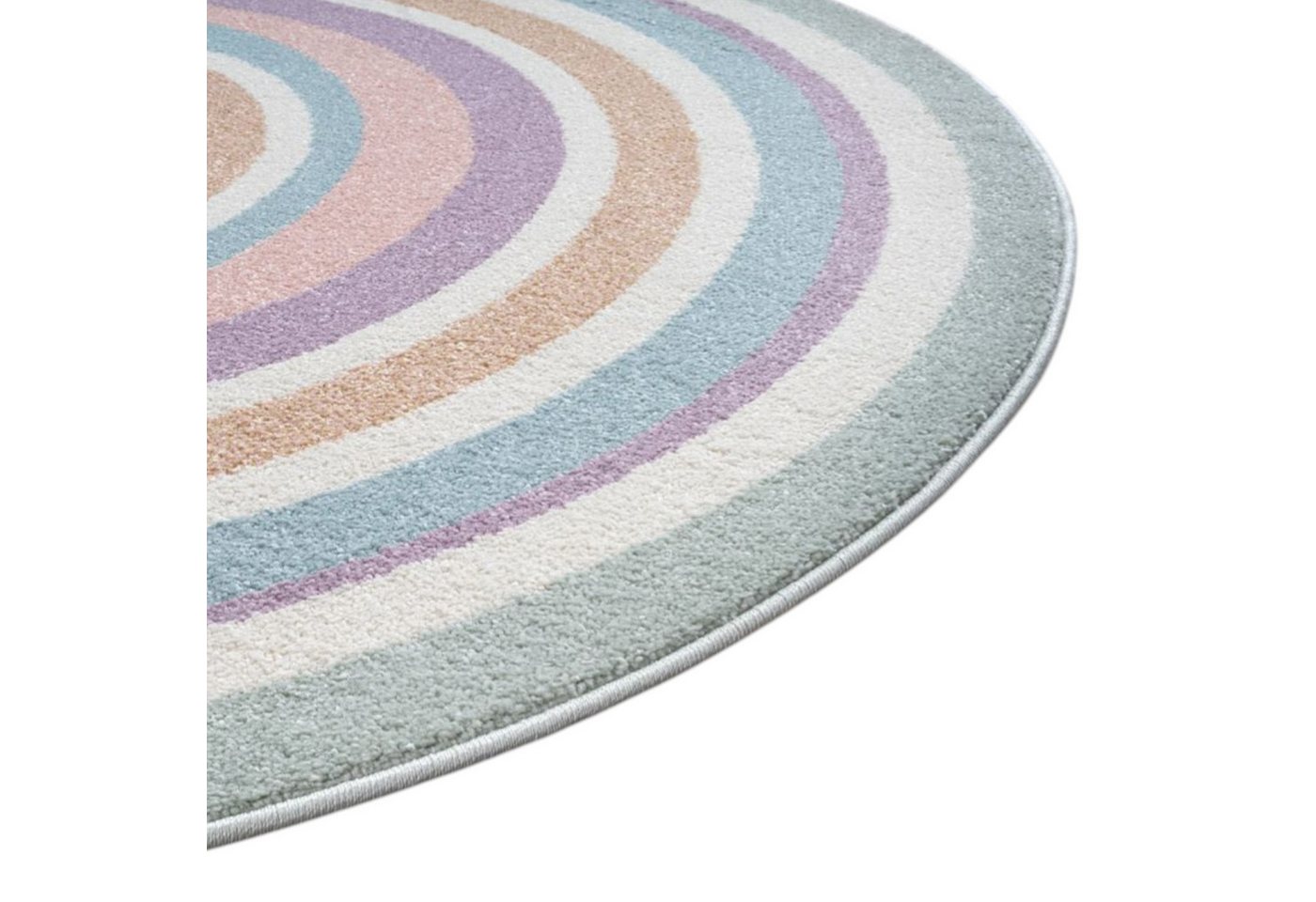 Carpetia Kinderteppich Moderner Kinderzimmer Teppich mit Pastellkreisen, rechteckig