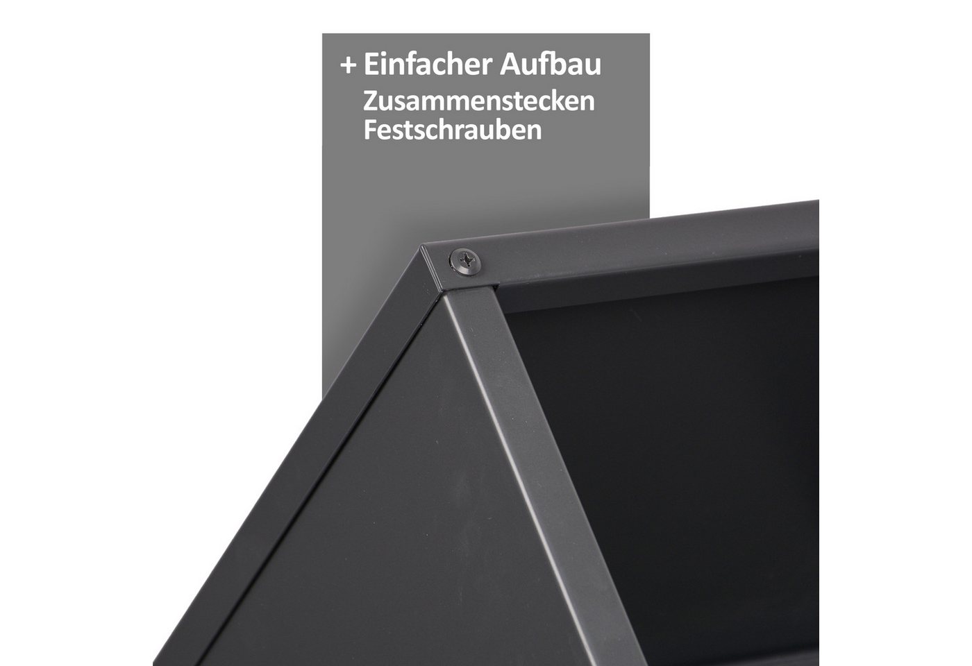 UNUS ELEMENTS Hochbeet Blumenkübel verschiedene Größen inklusive Teichfolieneinsatz (anthrazit), Miniteich, Pflanzkasten Metall, Kräuterbeet Metall, Pflanzkübel Bild 4