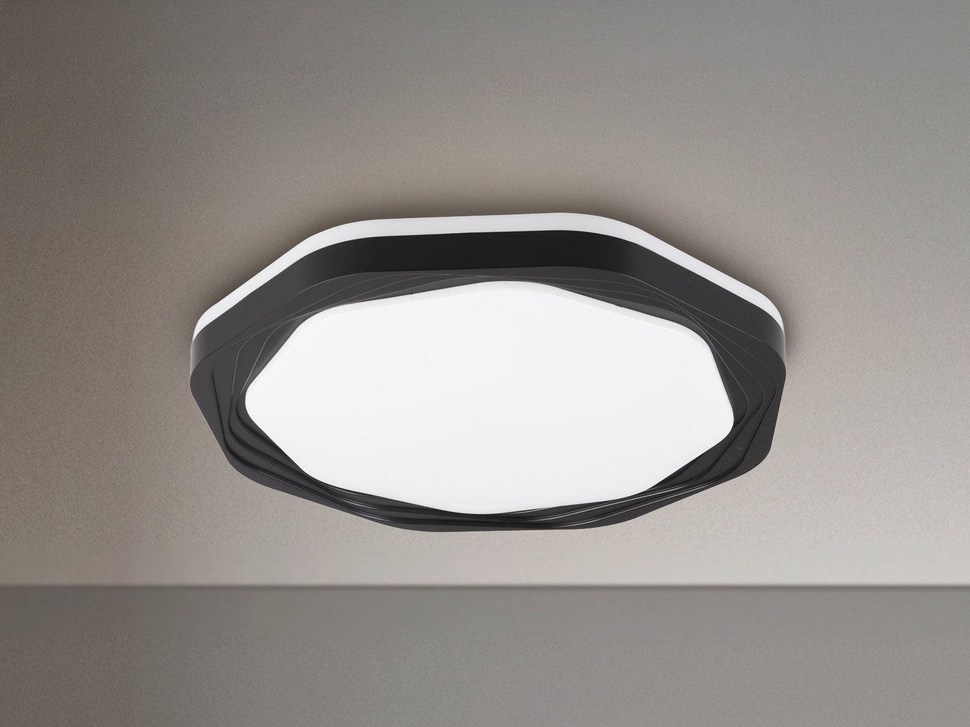 Reality Leuchten LED Deckenleuchte flach groß rund minimalistisch Ø 52,5cm, Dimmbar, LED fest integriert, Warmweiß, LED stufenweise dimmbar über Schalter Bild 2