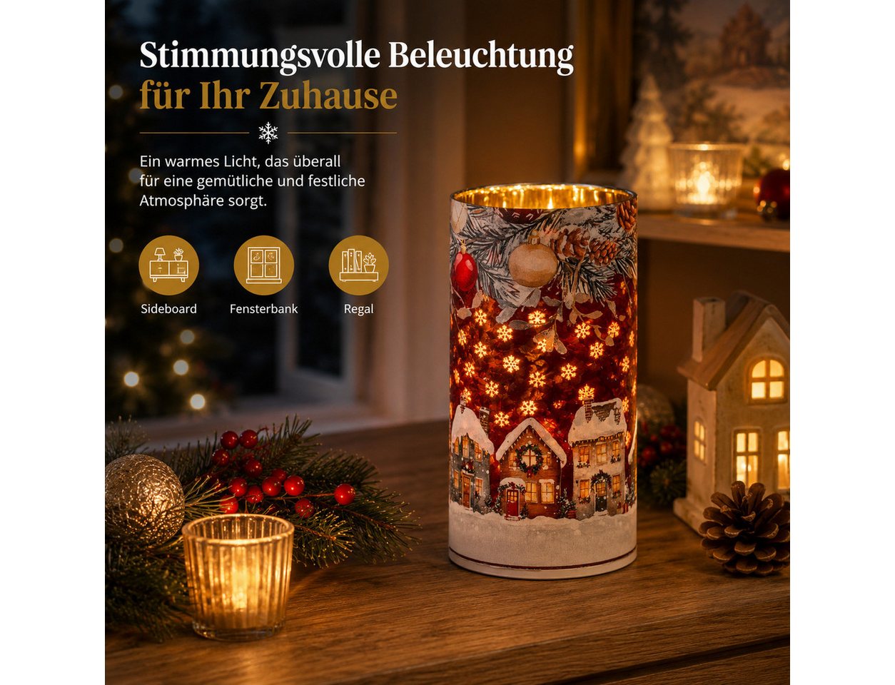 formano LED Dekolicht LED-Dekolicht 20 cm mit 360°-Drehfunktion und Timer 6h/18h Weihnachten, LED fest integriert Bild 4