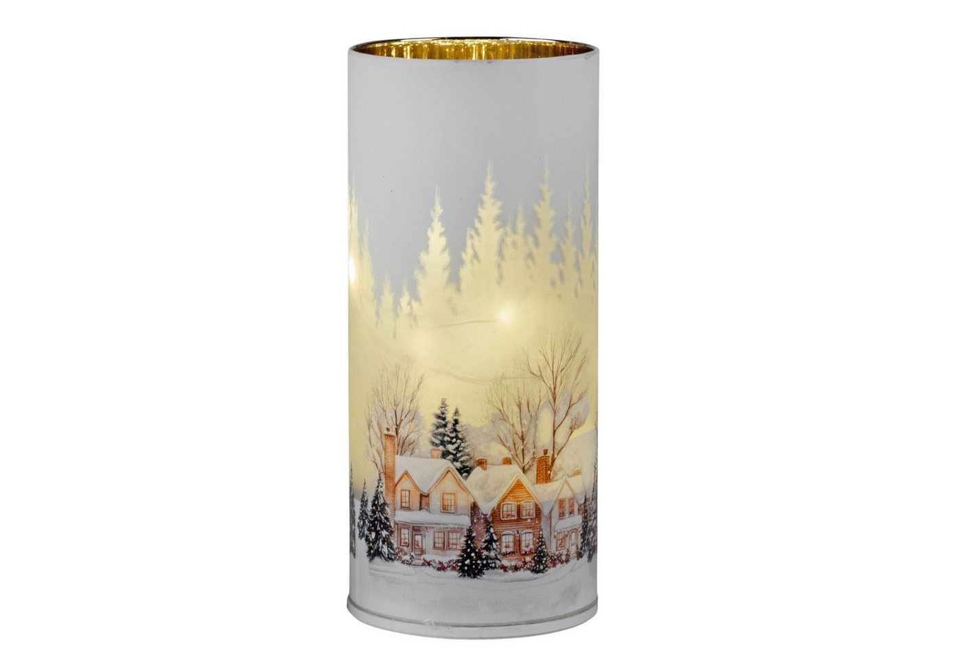 formano LED Dekolicht LED-Dekolicht 20 cm drehend Glas Winterdorf Timer 6h/18h Weihnachten, LED fest integriert Bild 4