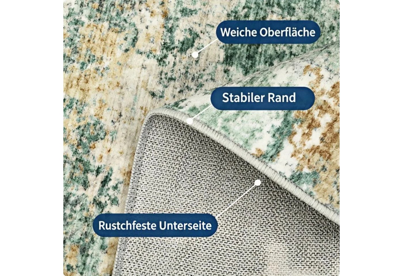 GarveeMore Teppich Moderner Abstrakter Teppich mit Künstlerischem Design für Wohnzimmer, rechteckig, Höhe: 5 mm Bild 3