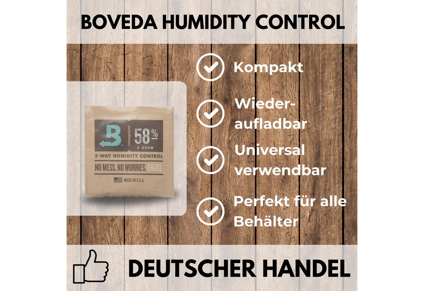 TronicXL Auto-Entfeuchter 4 Stück Größe 4 58% Boveda Pack für C Vault oder Glas Box Grow Grower Bild 2