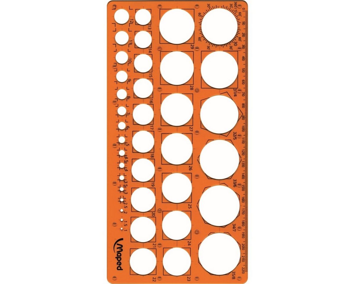 MAPED Zeichenschablone Kreisschablone 1-35mm orange Bild 2