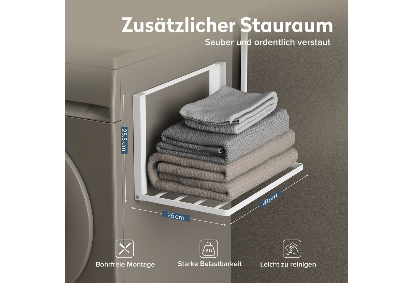 doporro Handtuchhalter Handtuchregal Magnetisch klappbar ohne Bohren aus Metall Folda-01, mit starken Magnet Bild 3