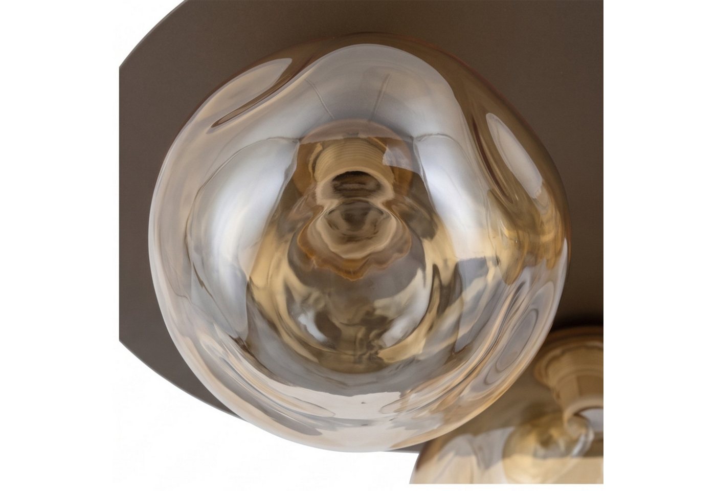 Licht-Erlebnisse Deckenleuchte UMERA, ohne Leuchtmittel, Metall Glas G9 Braun Cognac 3-flammig Modern Bild 4