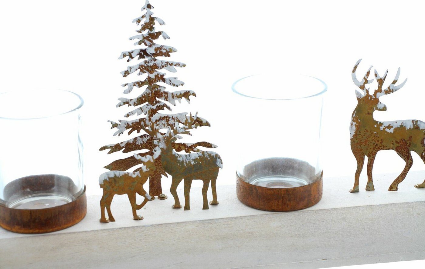 Home-trends24.de Adventskranz Adventskranz Lichterboard Winterlandschaft Kerzenhalter Weihnachtsdeko