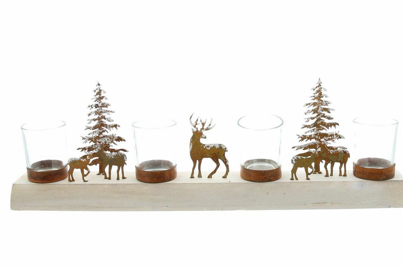 Home-trends24.de Adventskranz Adventskranz Lichterboard Winterlandschaft Kerzenhalter Weihnachtsdeko Bild 2
