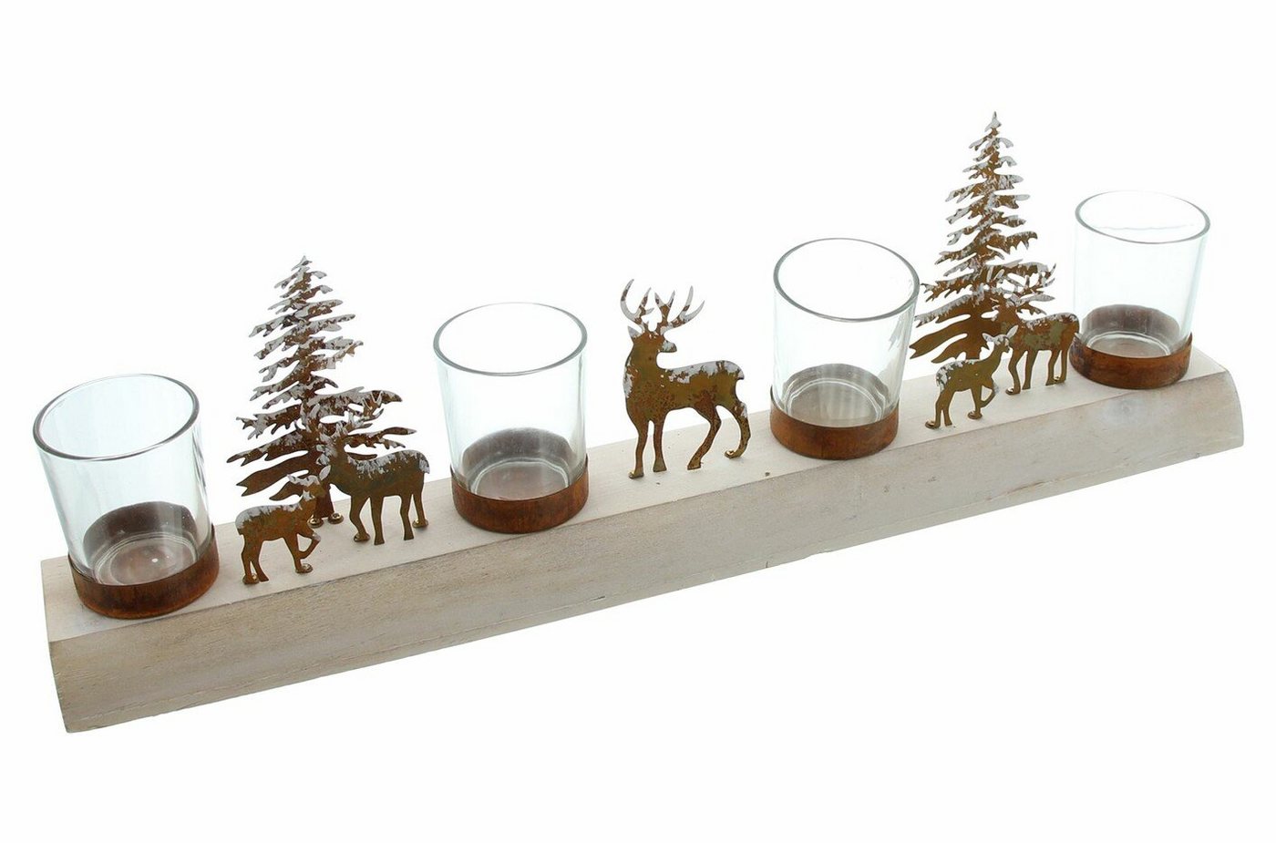 Home-trends24.de Adventskranz Adventskranz Lichterboard Winterlandschaft Kerzenhalter Weihnachtsdeko Bild 3