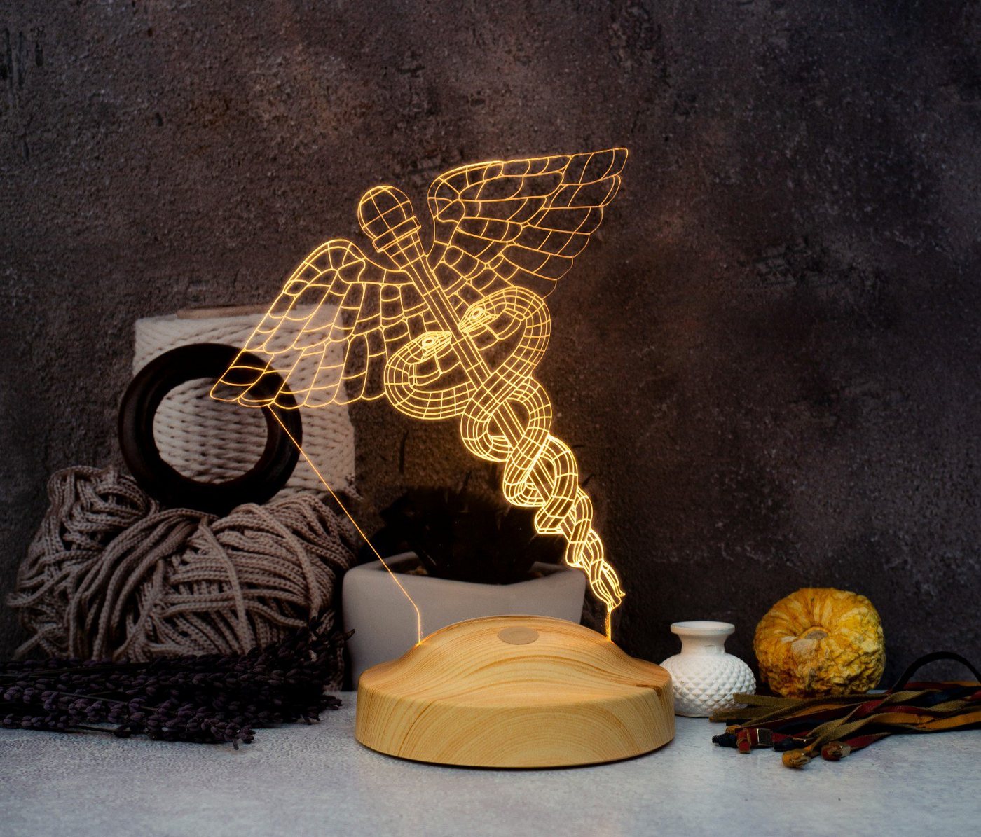 Geschenkelampe LED Nachttischlampe Medizin Symbol 3D Nachtlicht, Geschenk für Arzt Abschlussgeschenke, Leuchte 7 Farben fest integriert, Geschenk für Berufseinstieg, Krankenschwester