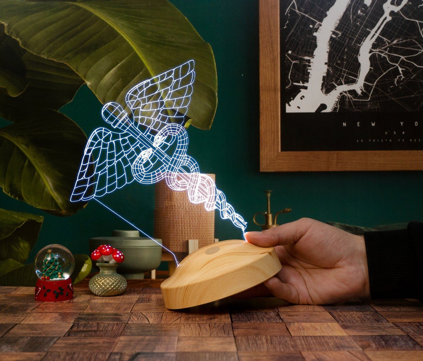 Geschenkelampe LED Nachttischlampe Medizin Symbol 3D Nachtlicht, Geschenk für Arzt Abschlussgeschenke, Leuchte 7 Farben fest integriert, Geschenk für Berufseinstieg, Krankenschwester Bild 3