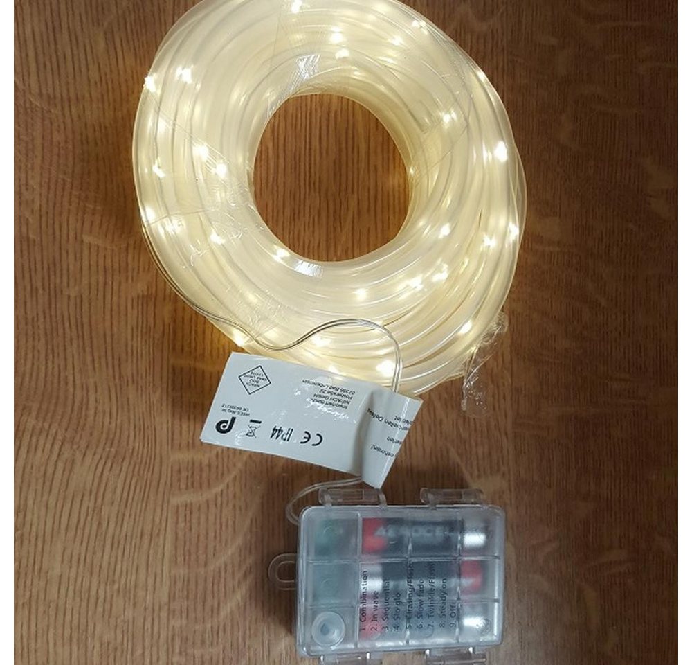 Nipach LED-Lichterschlauch BA11264 LED Mini-Lichtschlauch 10m 5mm warmweiß Timer Batterie FB Bild 2