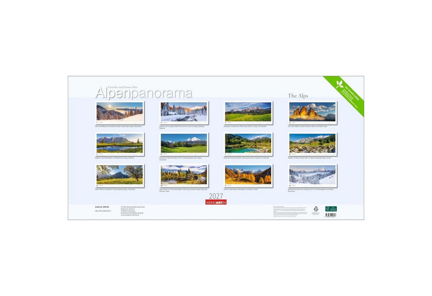 Wandkalender Alpenpanorama Kalender 2027 Bild 4