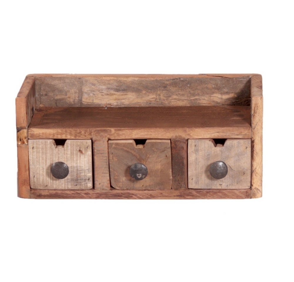 LebensWohnArt Regal Altholz-Regal DARA 35cm 3 Schubladen Unikat Recyceltes Holz Bild 5