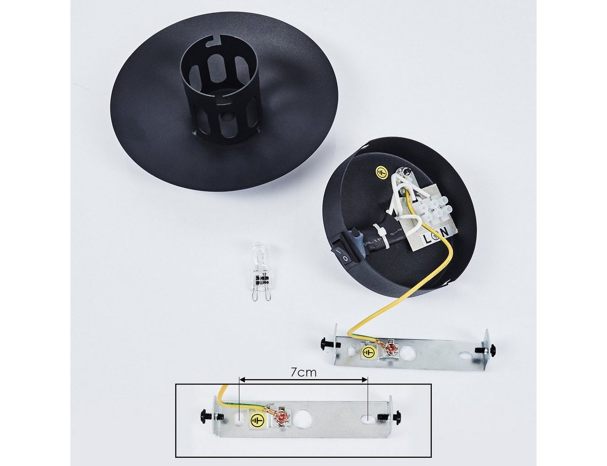 hofstein Wandleuchte »Godo« Wandlampe aus Metall in Schwarz mit Lichtspiel an der Wand, ohne Leuchtmittel, mit An-/Ausschalter, Innenwandmit Strahlen-Effekt, G9 Bild 3