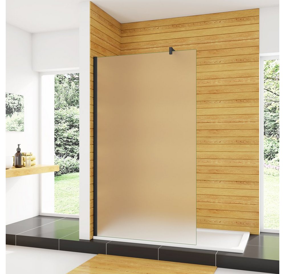 duschspa Duschwand 200cm Duschwand Duschtrennwand Glaswand Walk in Dusche 10mm Milchglas, Einscheibensicherheitsglas, Sicherheitsglas, (Set), Milchglas