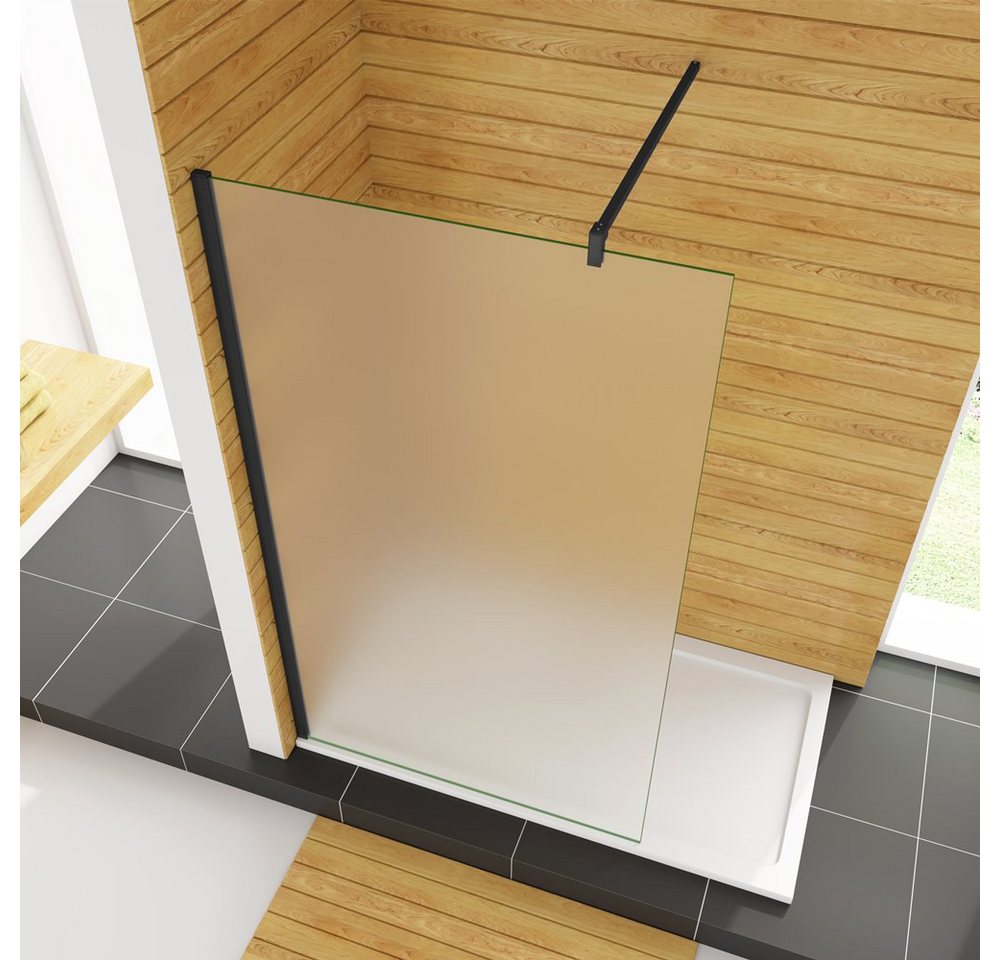 duschspa Duschwand 200cm Duschwand Duschtrennwand Glaswand Walk in Dusche 10mm Milchglas, Einscheibensicherheitsglas, Sicherheitsglas, (Set), Milchglas Bild 4