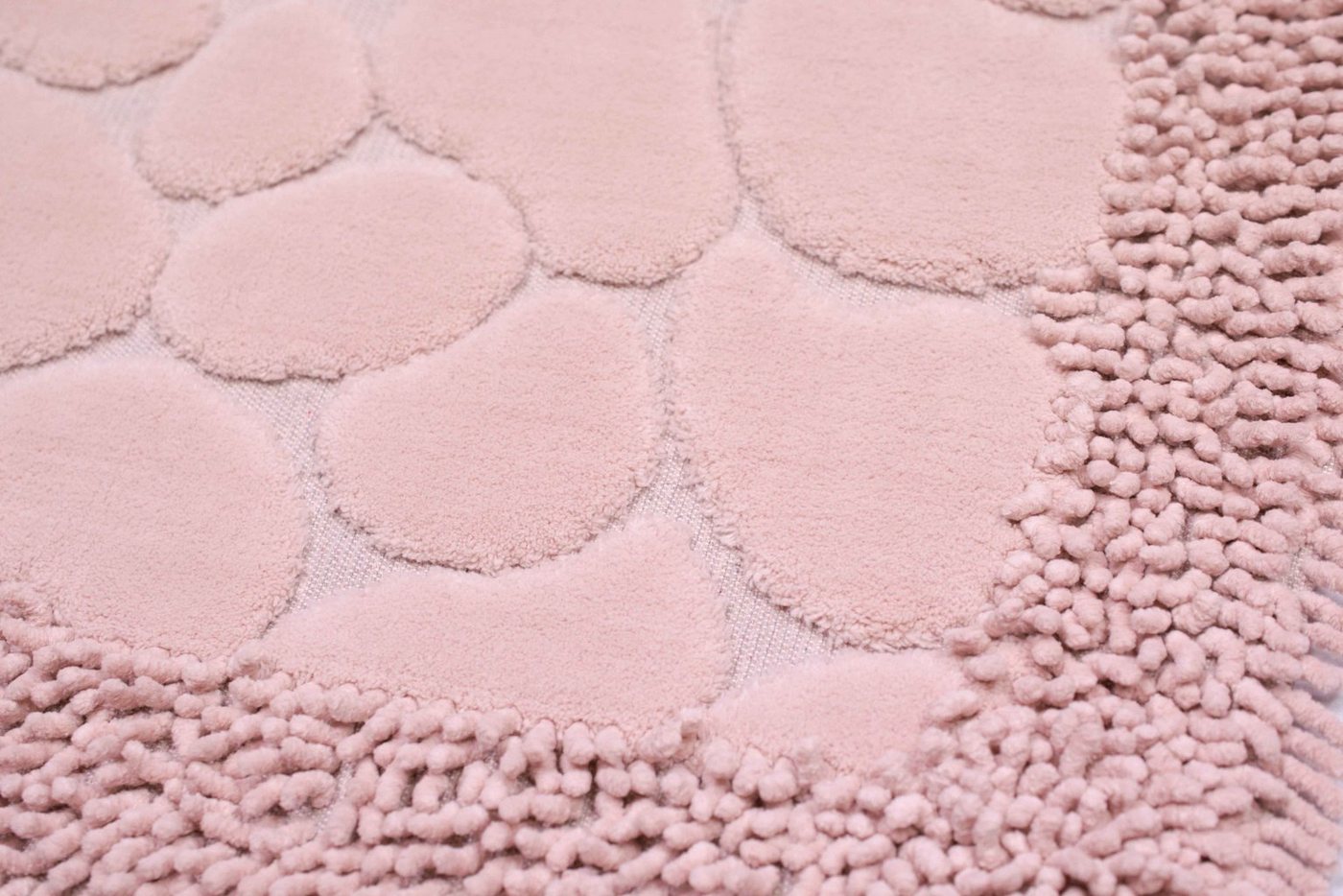 Carpetia Teppich Badematten Set 2-teilig Steinoptik rutschfest waschbar - rosa, rechteckig, Höhe: 7.5 mm Bild 3