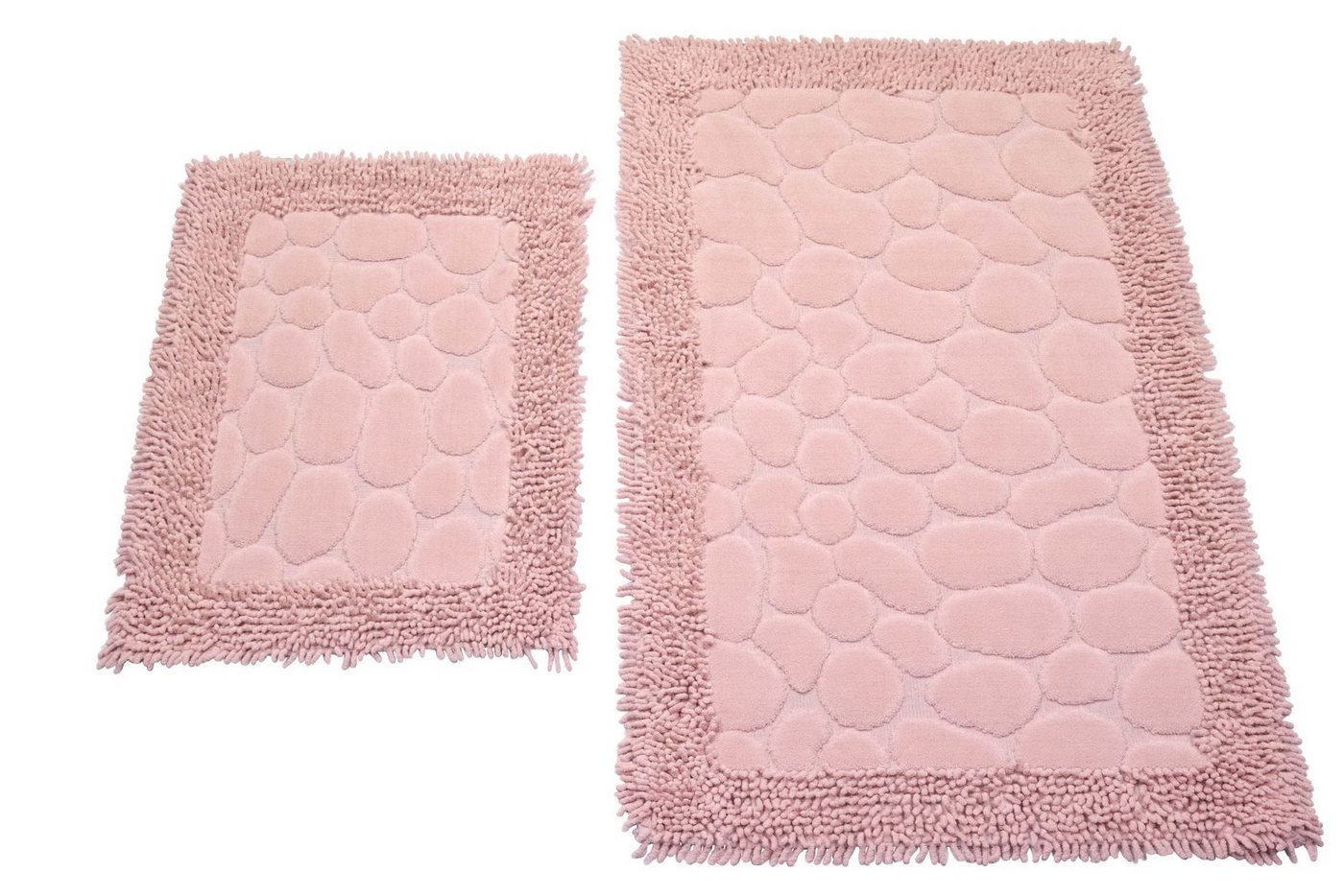 Carpetia Teppich Badematten Set 2-teilig Steinoptik rutschfest waschbar - rosa, rechteckig, Höhe: 7.5 mm Bild 4