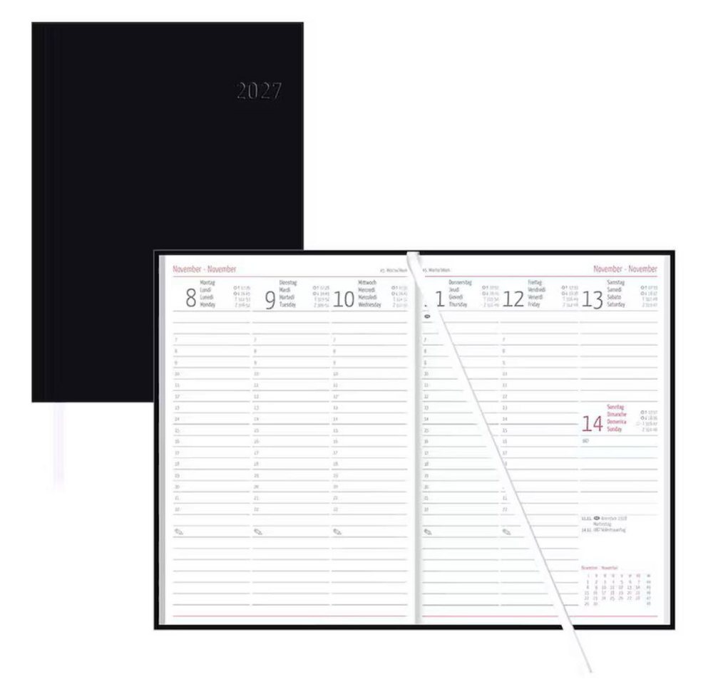 ZETTLER Buchkalender Buchkalender 2027 schwarz ca.A5 Wochenplaner Mod. 766 (1-tlg) Bild 2