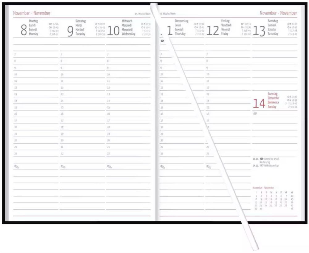 ZETTLER Buchkalender Buchkalender 2027 schwarz ca.A5 Wochenplaner Mod. 766 (1-tlg) Bild 3