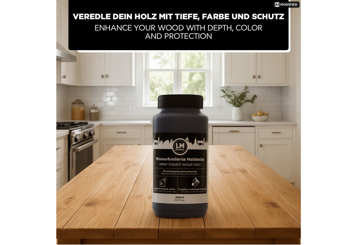 LM-Kreativ Holzbeize Holzbeize wasserbasiert, tief eindringend, betont die Maserung, wasserbasiert, tief eindringend, tropffrei, streifenfrei Bild 3