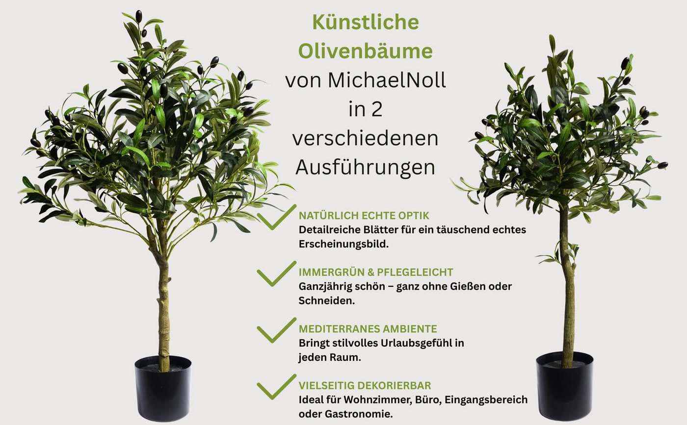 Kunstpflanze Künstlicher Olivenbaum – Kunstpflanze Kunstbaum Olive Dekobaum Olivenbaum, MichaelNoll, Höhe 95 cm Bild 4