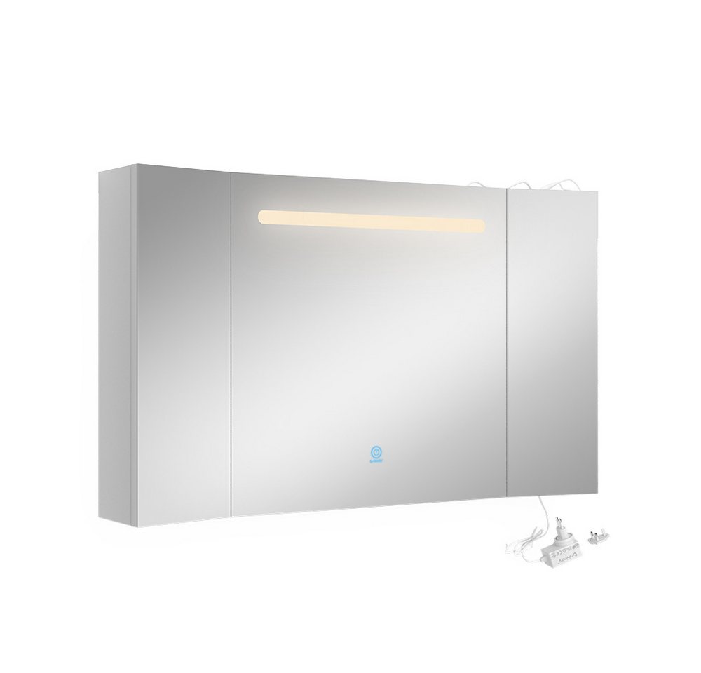 Vicco Badezimmerspiegelschrank Curved, Weiß, 100 x 60 cm mit LED Bild 3