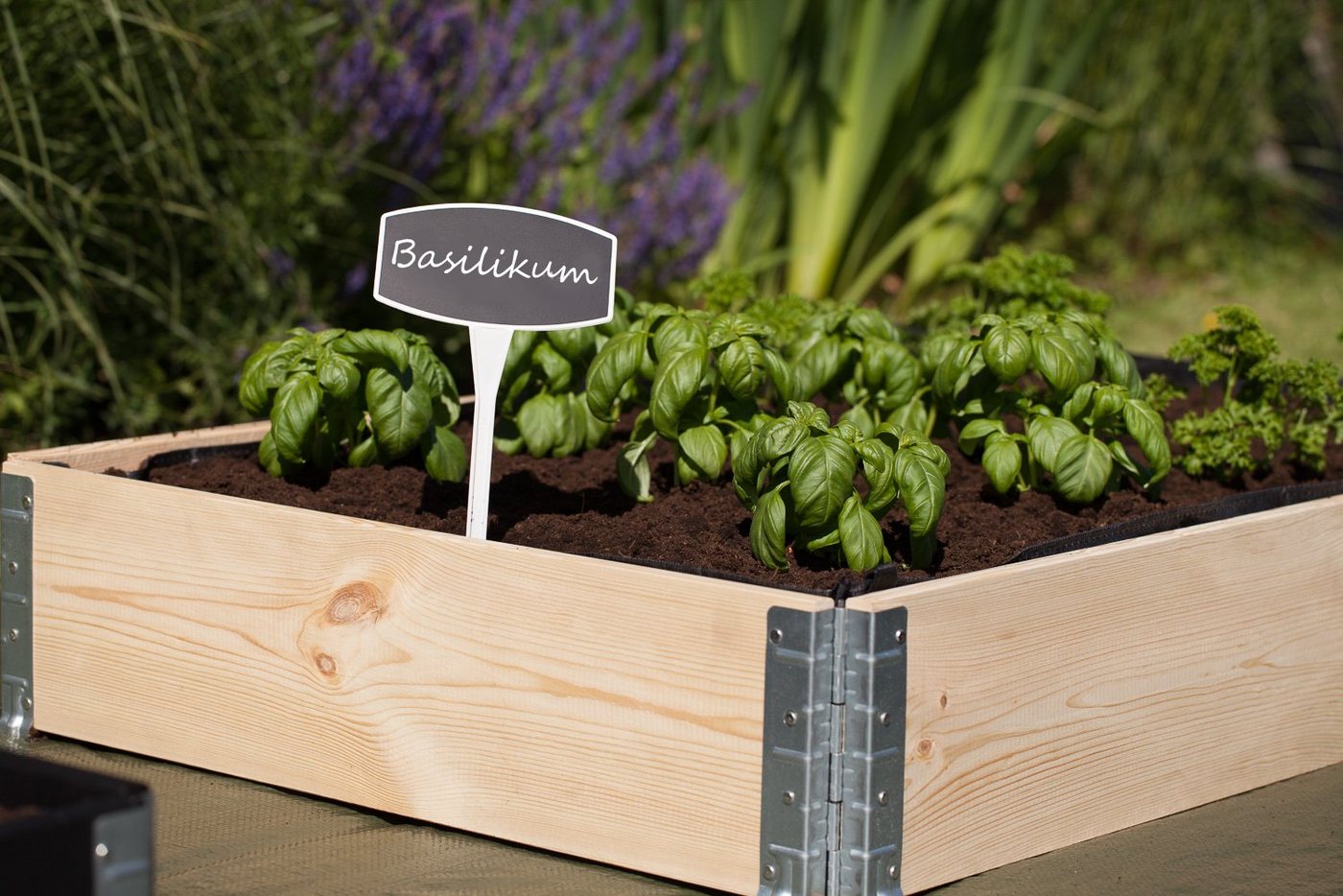 BigDean Kräuterbeet 3x Hochbeet Palettenrahmen 120x80x20cm Gartenbeet Aufsatzrahmen (Set, 3 St., Palettenaufsatzrahmen), Stapelbar, Oberfläche gehobelt, Kiefer/Fichte, Langlebig Bild 2