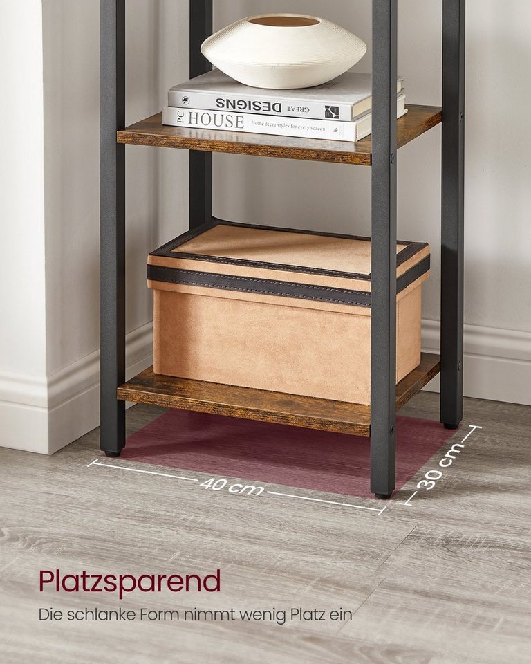 VASAGLE Bücherregal Standregal mit einstellbarer LED-Beleuchtung,mit Stahlrahmen, Lagerregal, 6 Ebenen, Bücherregal, Stahlrahmen Bild 2